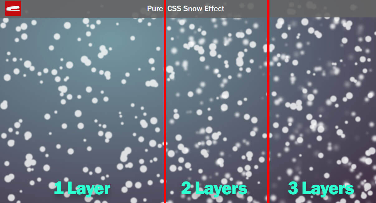 Pure CSS Snow Effect with Falling Animation - Red Stapler