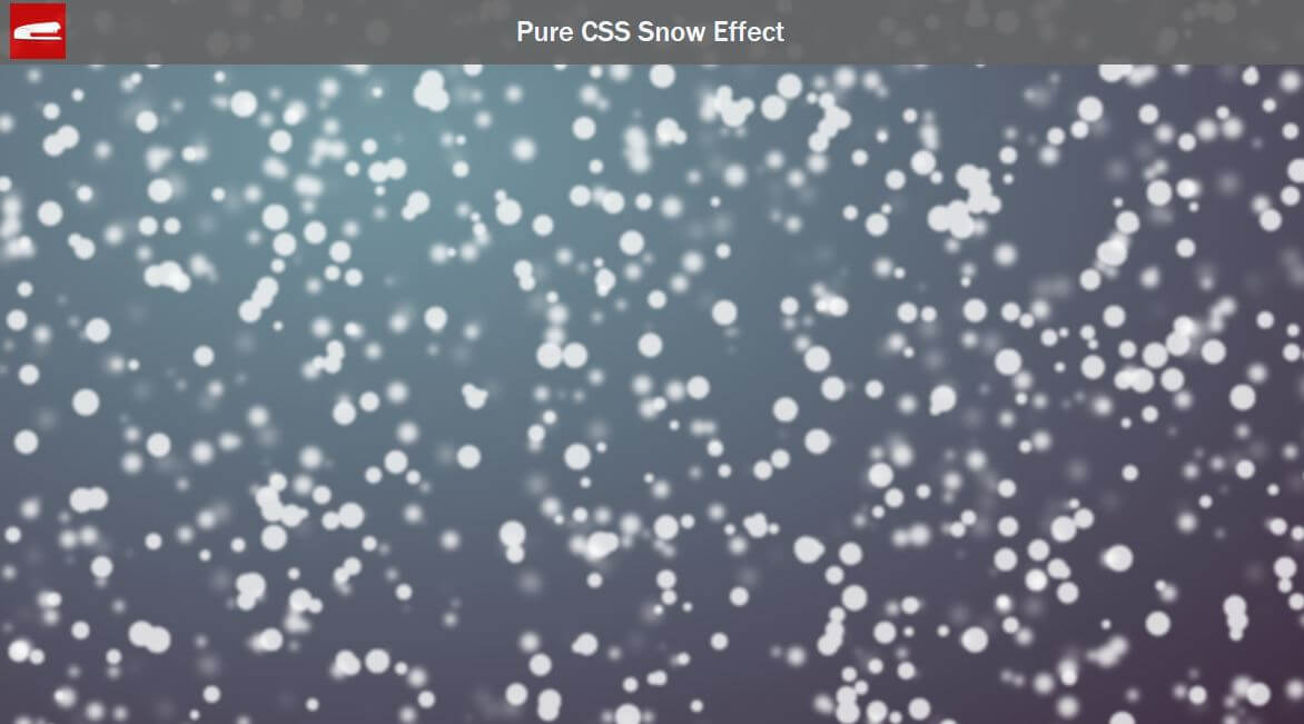 Pure CSS Snow Effect with Falling Animation - Red Stapler