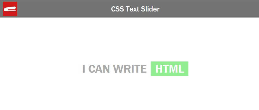 Minimalist CSS Text Sliding Animation - Red Stapler