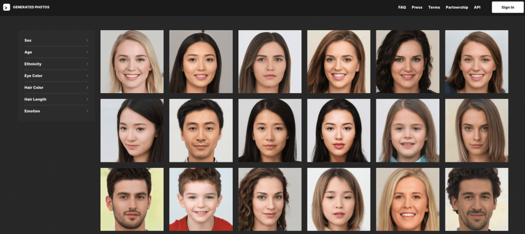 ai generated human face photo
