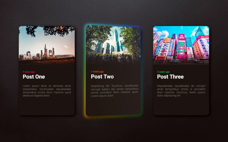 css 3d card design with rgb effect tutorial