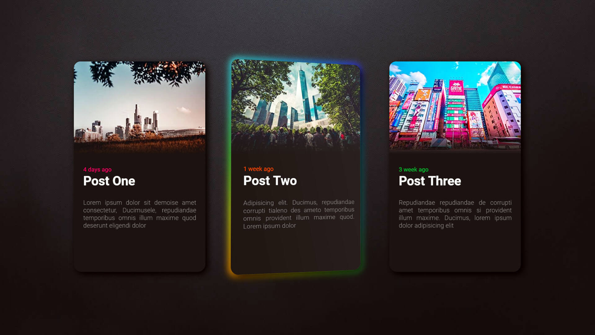 CSS 3D Card Design with RGB Effect Tutorial - Red Stapler